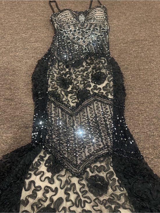Jovani Dresses & Skirts - Like NEW! Jovani Women's Sz 2 Evening gown prom dress Blk Bead sequins Lace